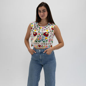 Embroidered Floral Top