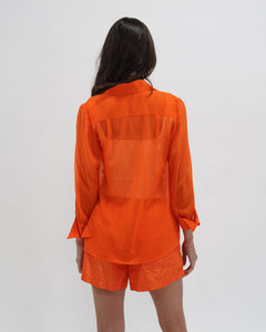 Sheer Tangerine Alice & Olivia Shirt