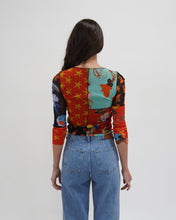 Load image into Gallery viewer, Fuzzi Ocean Patchwork Mesh Top
