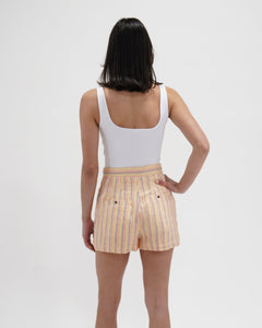 Three Graces London Striped Linen Shorts