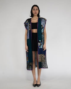 Vintage Silk Patchwork Duster