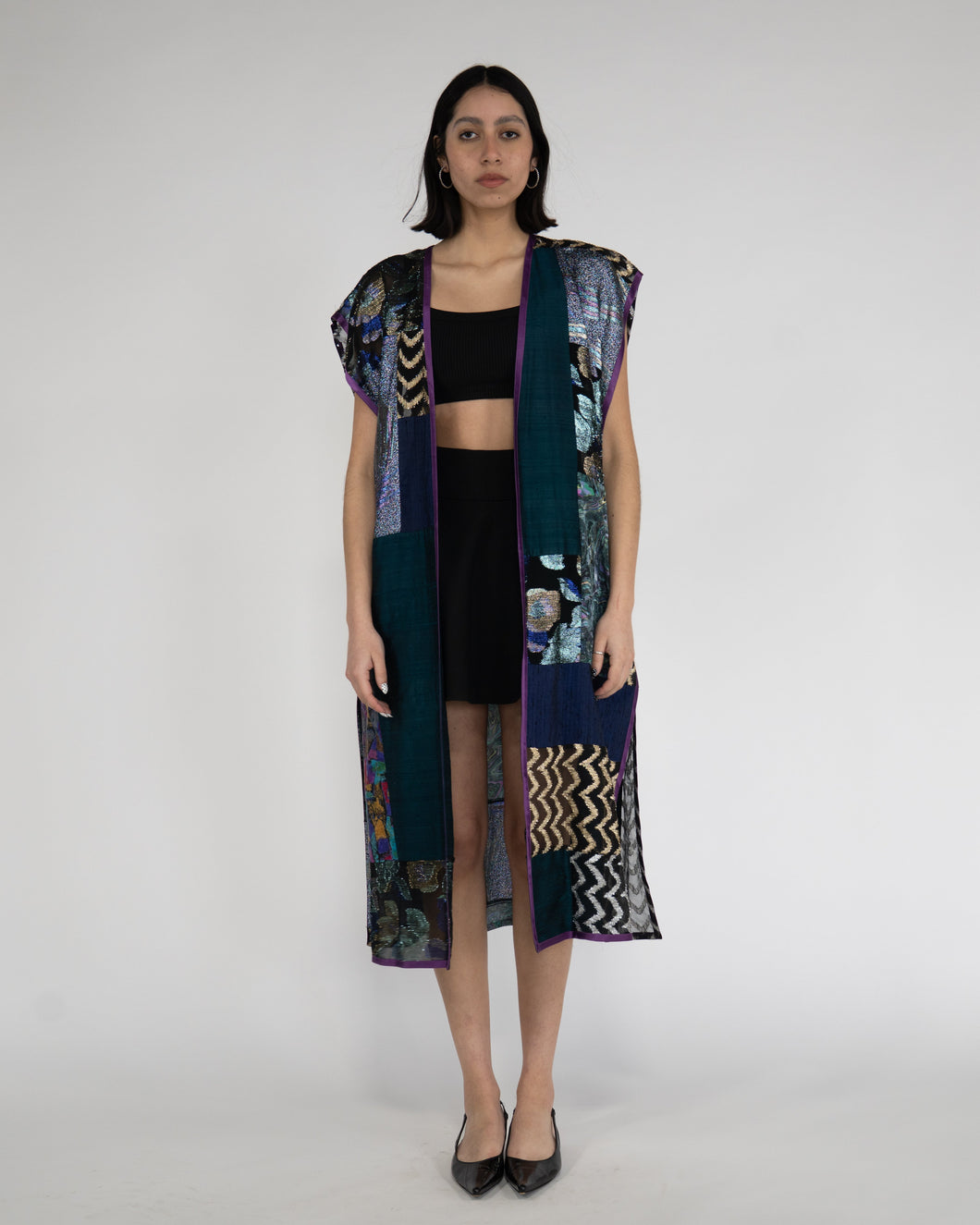 Vintage Silk Patchwork Duster