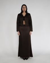 Load image into Gallery viewer, Chocolate Brown Satin Maxi Skirt
