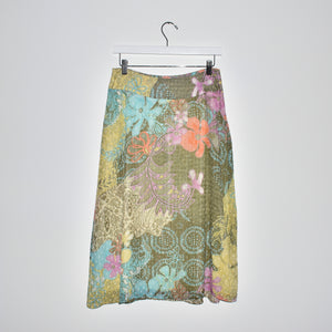 Vintage Floral Silk Skirt