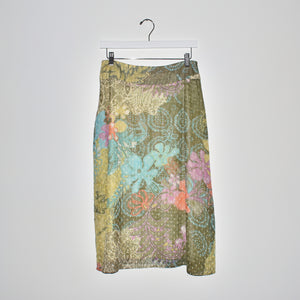 Vintage Floral Silk Skirt
